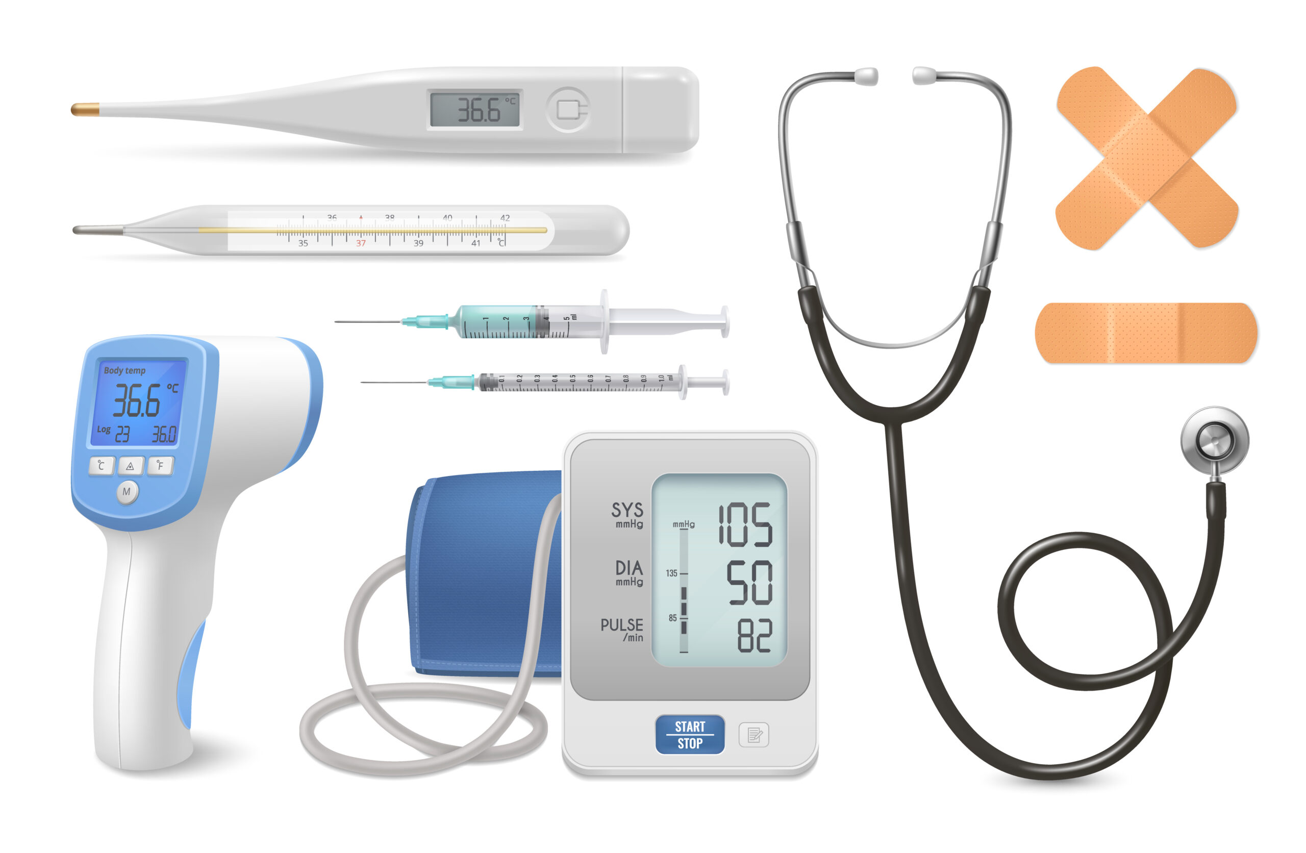 medical equipment realistic set